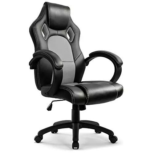 IntimaTe WM Heart Silla Gaming Ergonómica Silla Gamer Silla de Oficina Regulable Altura Silla de Escritorio Silla para Juegos Silla de Cuero para Oficina Hogar y Gaming Silla para computadora Gris