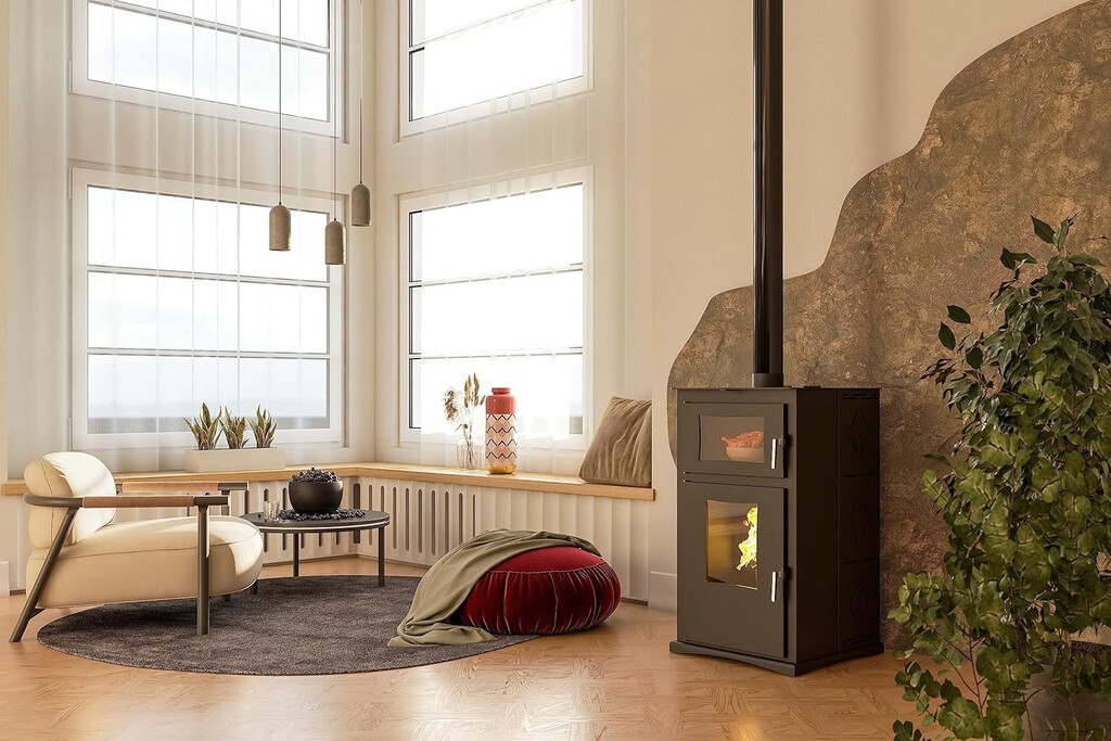 Estufas de pellets que funcionan sin electricidad. Qué ventajas tienen y cómo mantienen caliente la casa gastando menos 