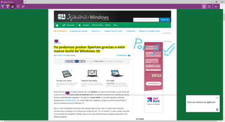 Project Spartan ya está entre nosotros, y en Xataka Windows lo hemos probado