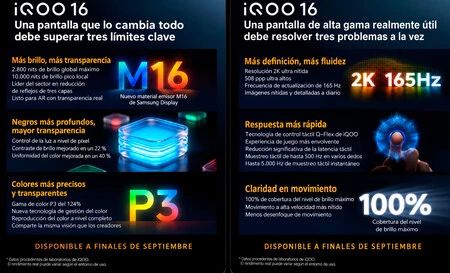 Datos de la pantalla montada por Samsung Display en el IQOO 16