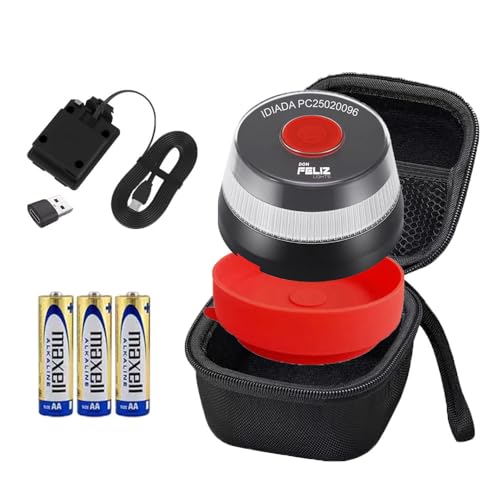 Kit de Baliza de Emergencia V16 homologada y geolocalizada DGT 3.0 (con ventosa + funda protectora + cable USB/tipo C + pilas)