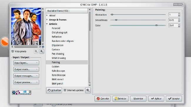 Aplica más de 190 filtros y efectos en GIMP con G