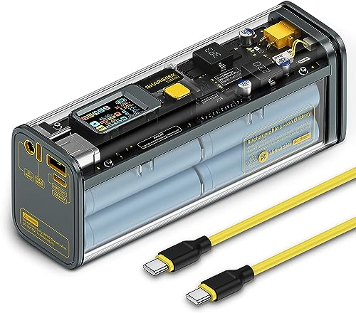 Shargeek Storm 2, banco de energía para portátil de 100 W, cargador portátil de 25600 mAh, primer banco de energía transparente del mundo con pantalla IPS, Samsung Galaxy, MacBook y más