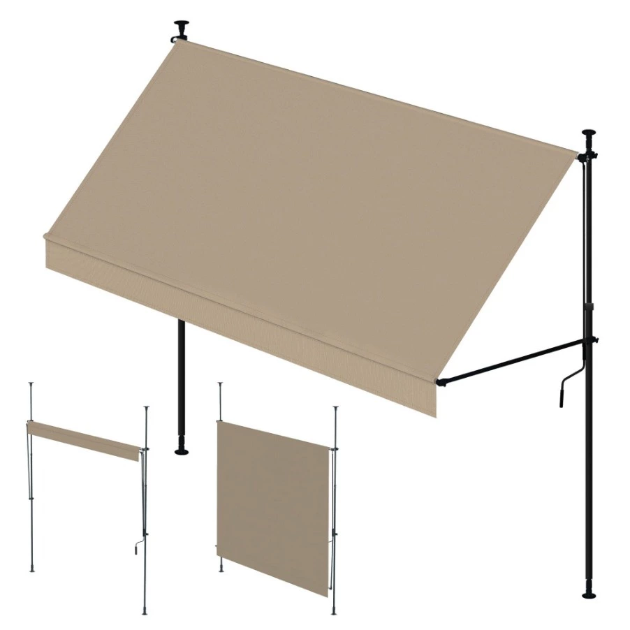 Toldo terraza Cityline beige – Portátil y sin taladrar – Protección uv
