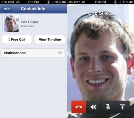 Facebook añade soporte VoIP en Estados Unidos y Canadá a su aplicación de mensajes para iOS