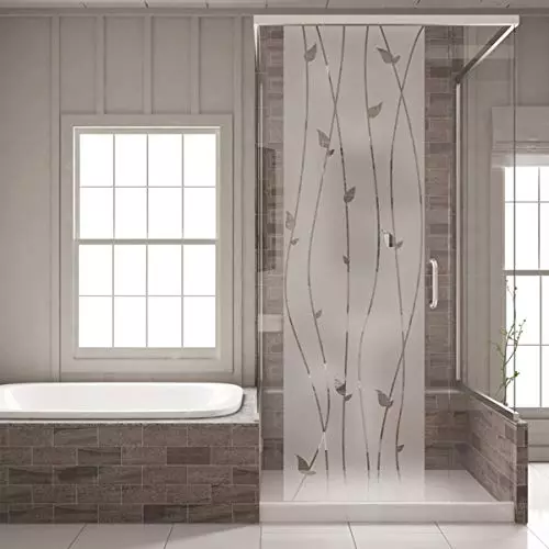 Ambiance Sticker Película con ventana antiojos ocultos – Adhesivo decorativo para ventana y puerta de ducha | Lianas románticas – 120 x 35 cm