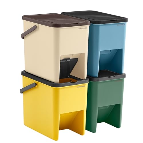 SONGMICS Cubo de Basura, Juego de 4 Cubos