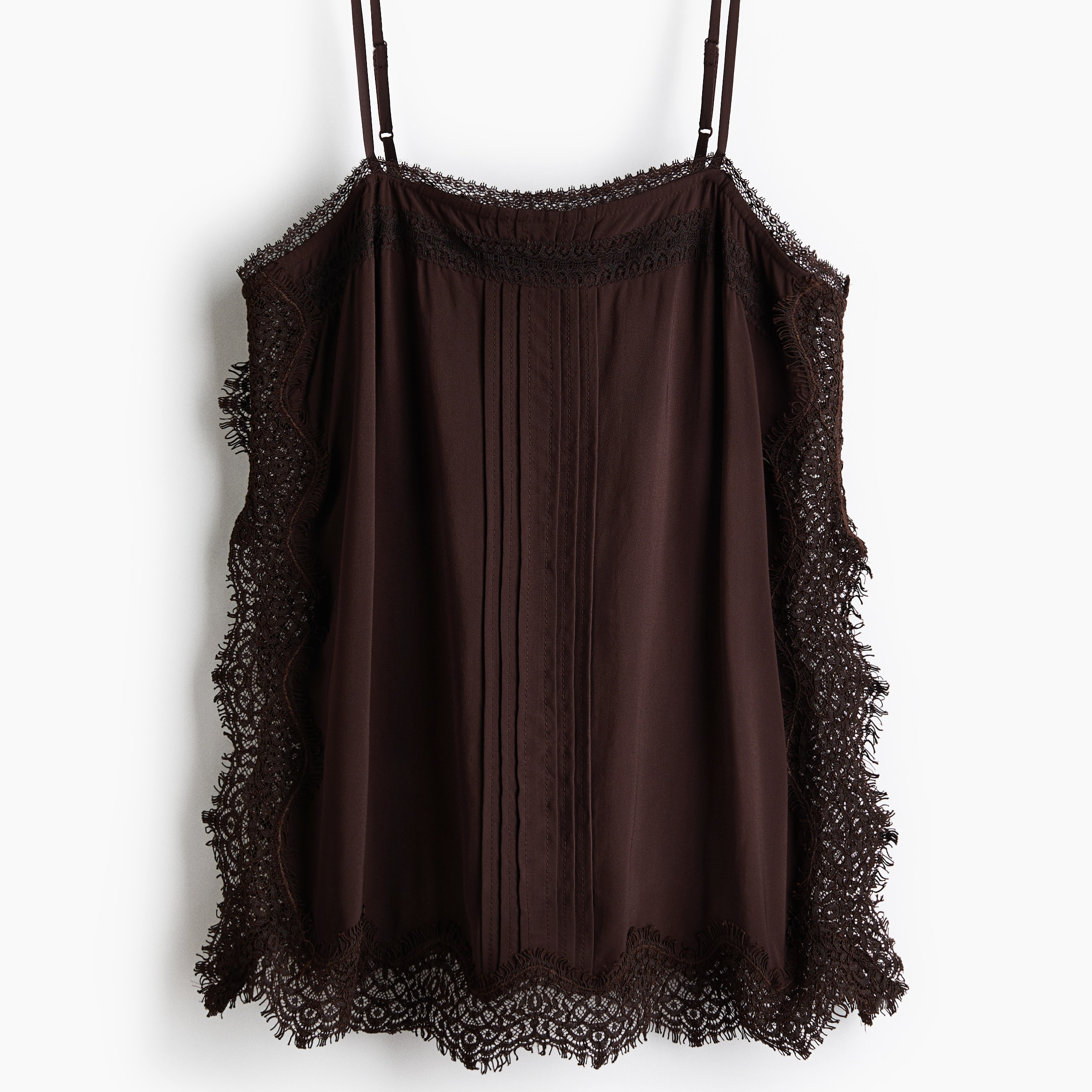 Top de viscosa con ribetes de encaje