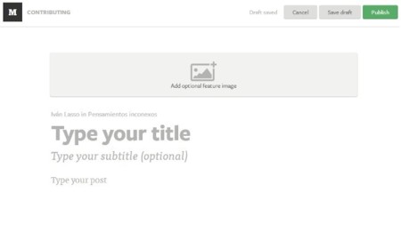 Interfaz de publicación de Medium