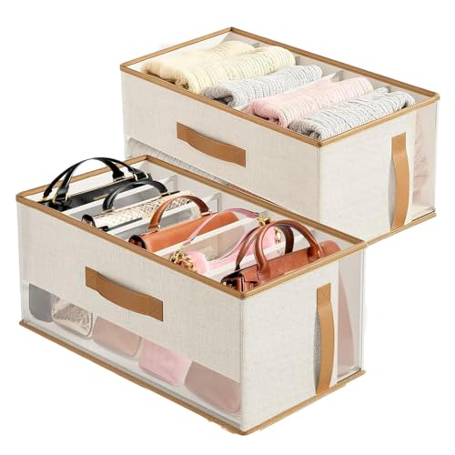 Organizador de Bolsos de Mano | Soporte Plegable Para Bolsas De Guardarropa - Organizador De Bolsos Para Clóset - Para Jeans Suéteres Pantalones Camisetas Ropa Sujetadores Pañuelos y el Estante