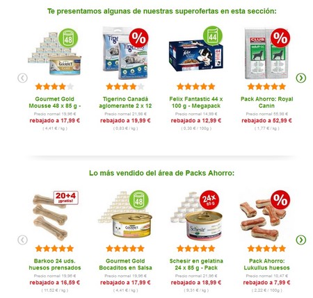 Packs de ahorro para perros y gatos en Zooplus. Envío gratis a partir de 39 euros de gasto
