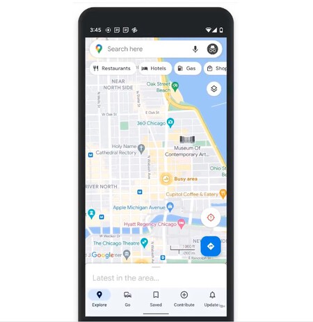Zonas concurridas Google Maps