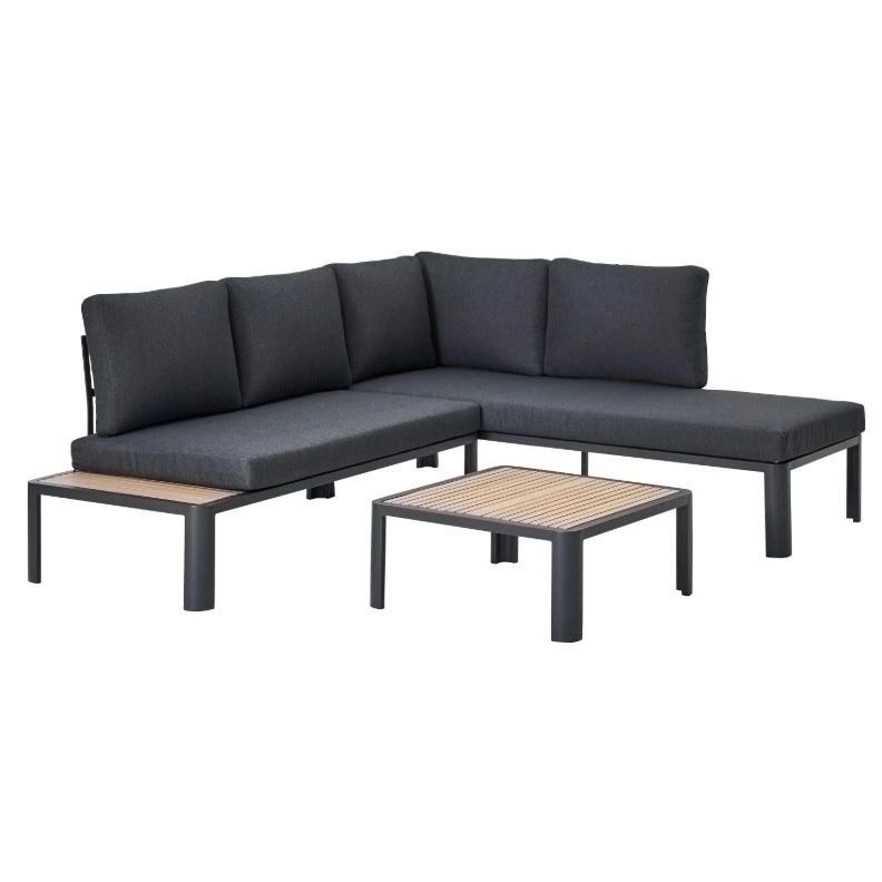 Set de muebles de porche esquinero Naterial Olea de aluminio para 4 comensales
