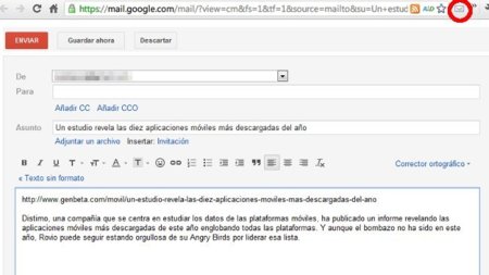 Envía rápidamente una URL por correo desde Chrome