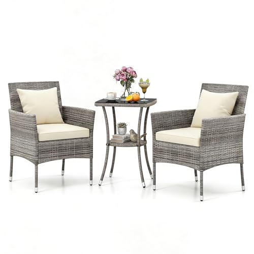 GIANTEX Juego de Muebles de Jardín 3 Piezas