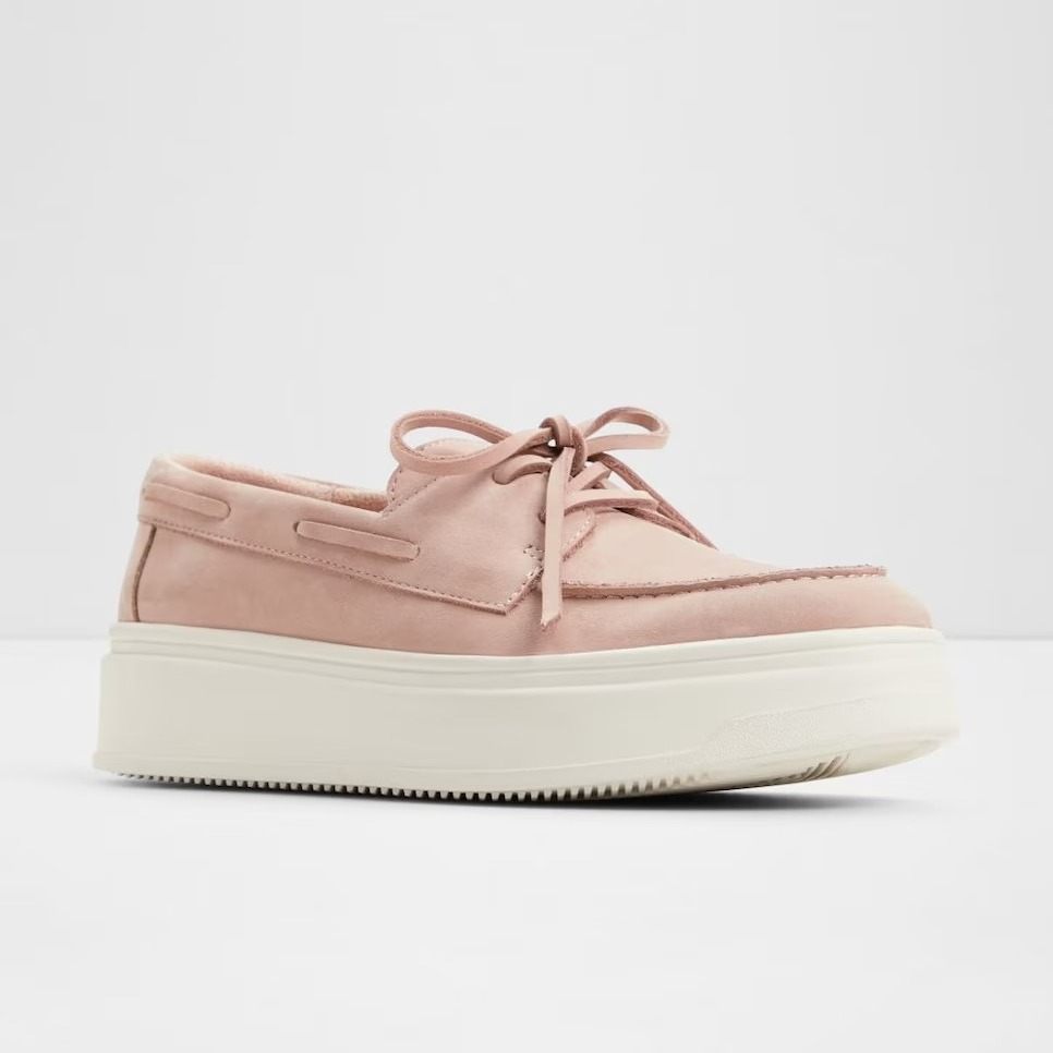 Náuticos de piel rosa con plataforma de Aldo