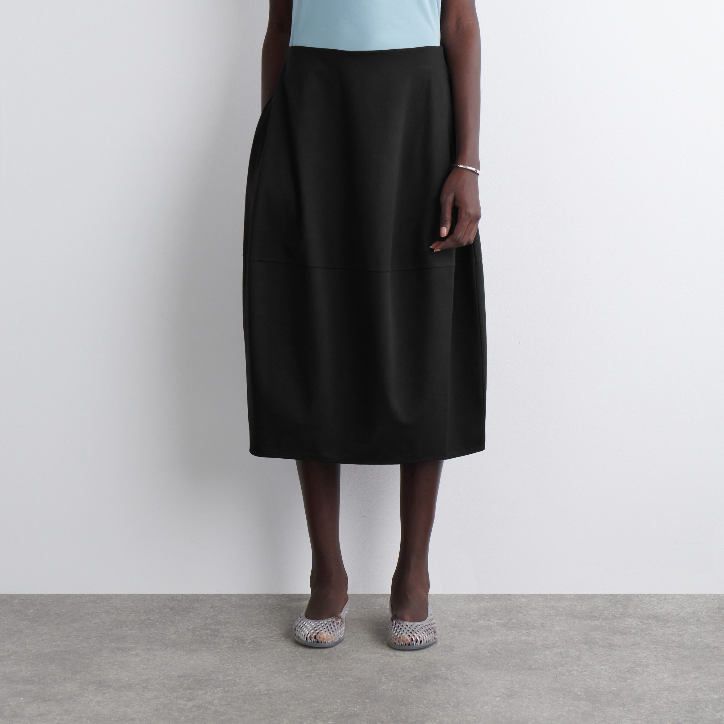 FALDA MIDI DE ALGODÓN REDONDEADA