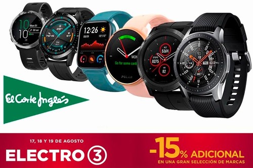 17 smartwatches y pulseras deportivas rebajados hasta en un 35% de descuento en el Electro 3 de El Corte Inglés