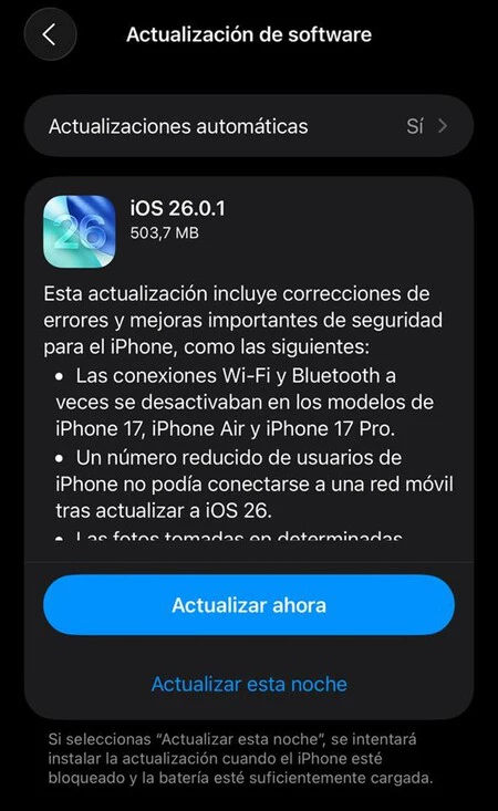 Actualizacion Apple Ios 26
