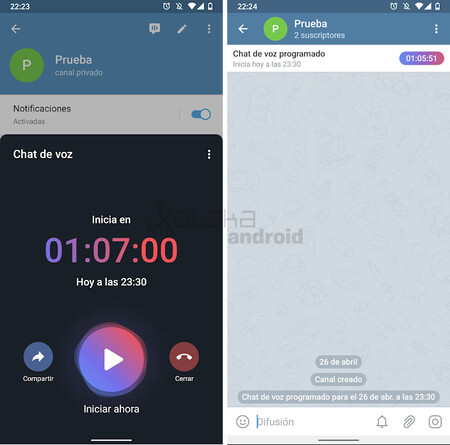 Telegram Chat Voz Programar