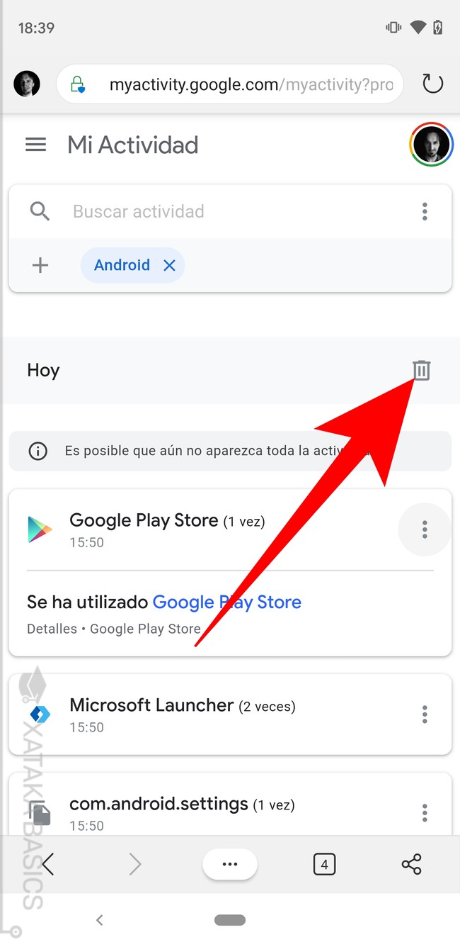 Cómo borrar tu historial de Google en tu móvil Android
