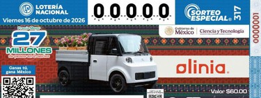 La Lotería Nacional presenta el billete de Olinia, el primer auto eléctrico mexicano, y promete un gran sorteo con millones en premios