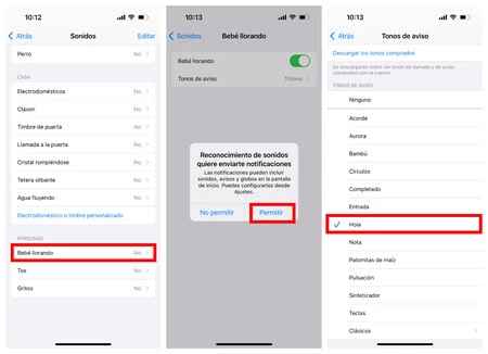 赤ちゃんの泣き声の通知