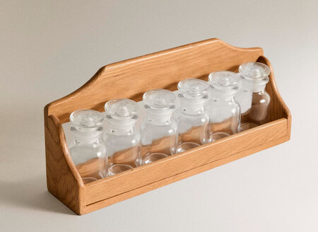 Especiero Madera Botes Vidrio