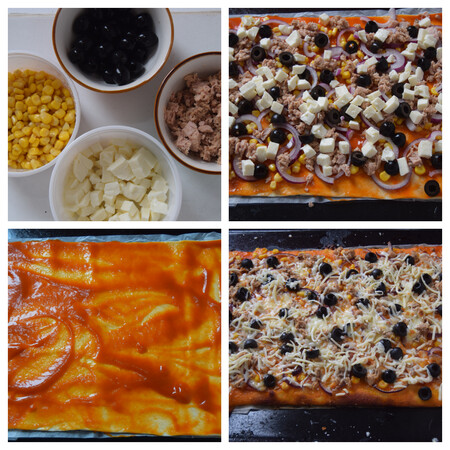 Pizza de atún paso a paso