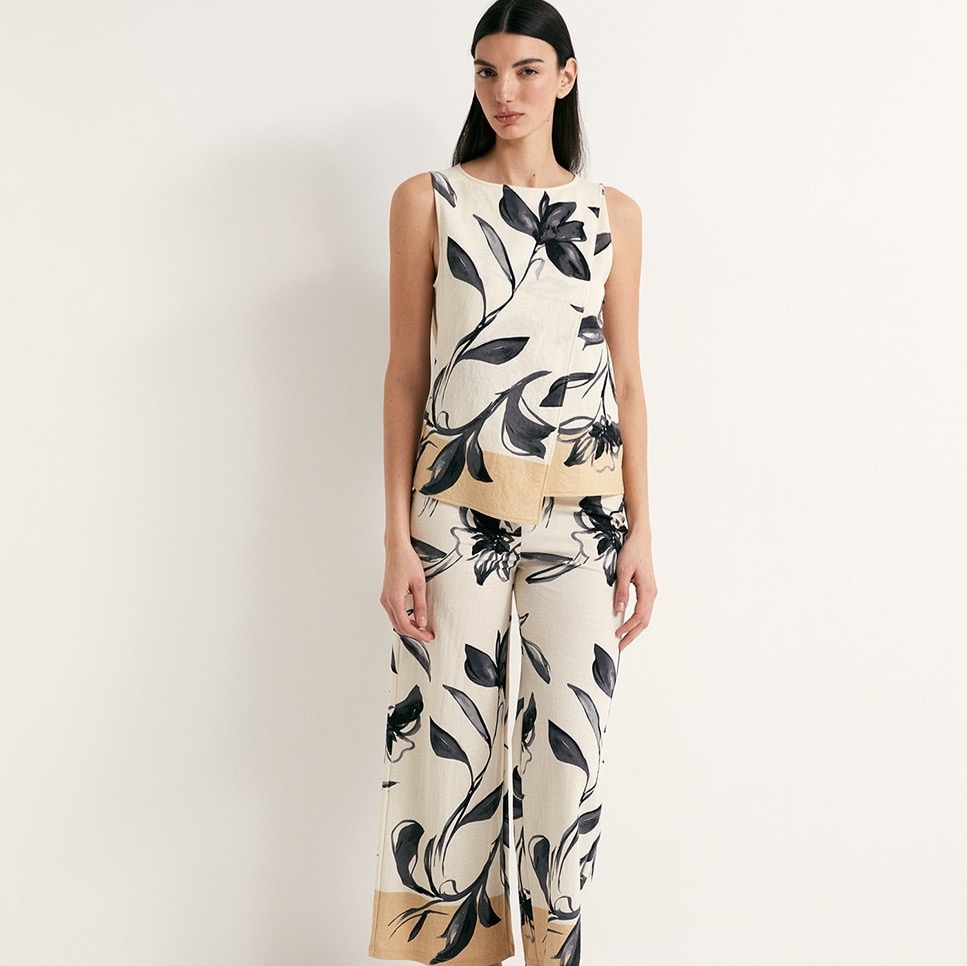 Top estampado lino Sfera