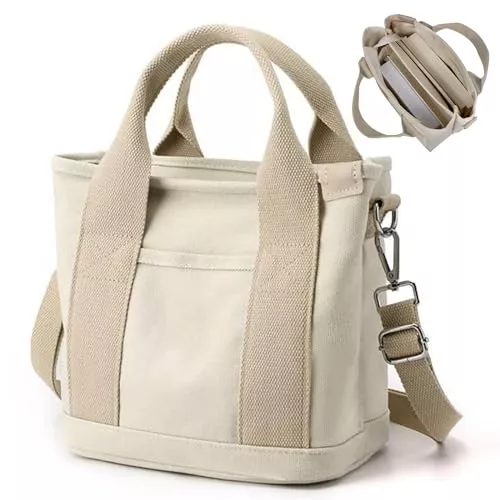 Aucuu Bolso de Lona con Bolsillos para Mujer