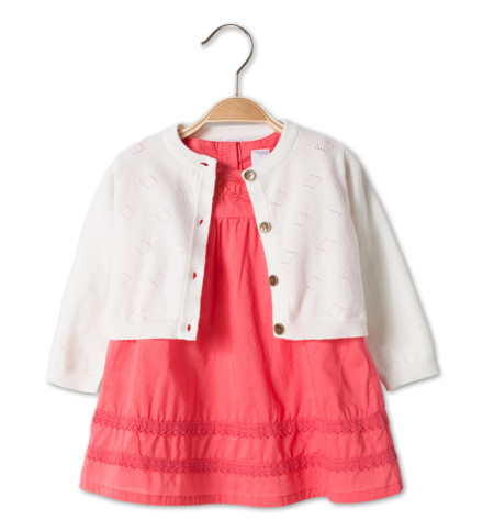 Vestido Y Chaqueta Bebe Re