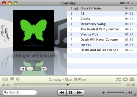Everplay, reproductor de canciones para Mac OS X