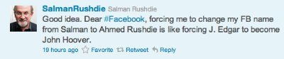 El día en que Facebook quiso obligar a Salman Rushdie a cambiarse el nombre