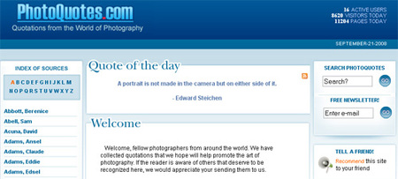 Photoquotes, recopilando citas de fotógrafos
