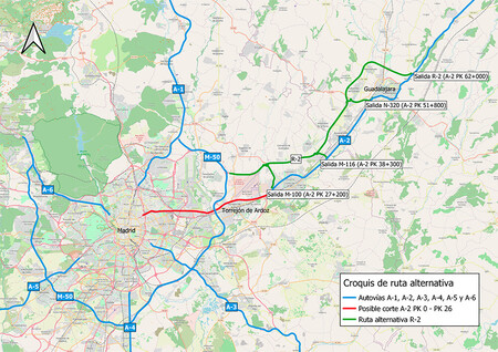 Rutas alternativas A-2 Cumbre OTAN Madrid