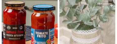 Este bote de tomate de Mercadona es ideal para transformarlo en un jarrón de flores para el baño