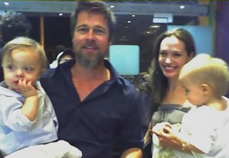Brangelina juntos y con los gemelos
