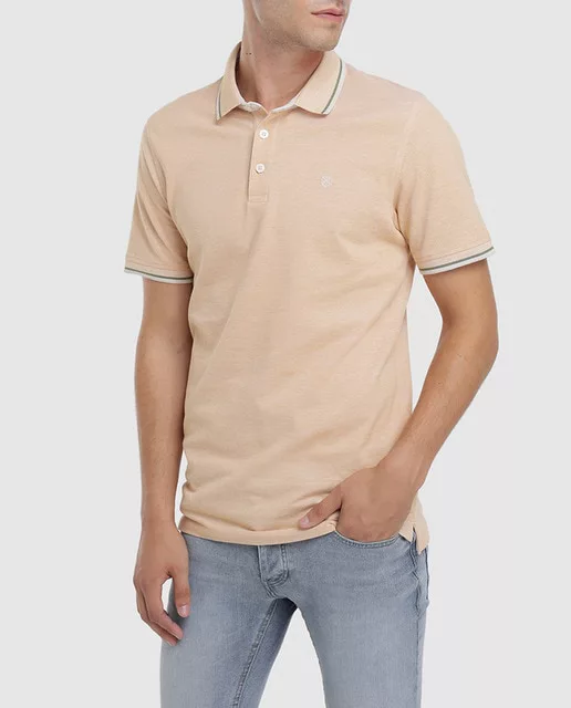 Polo de hombre slim amarillo de manga corta