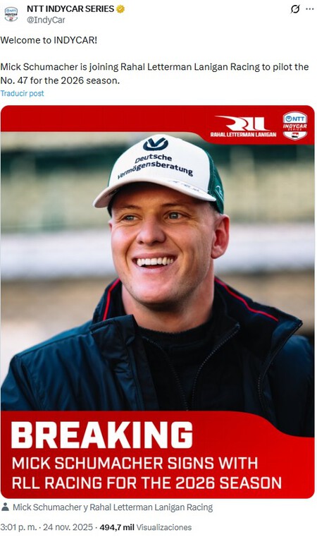 Schumacher Indycar 2026