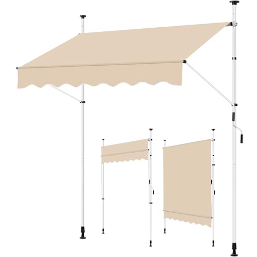 Yaheetech Toldo Plegable Manual Retráctil Toldo para Balcón con Altura Ajustable 210-300cm 