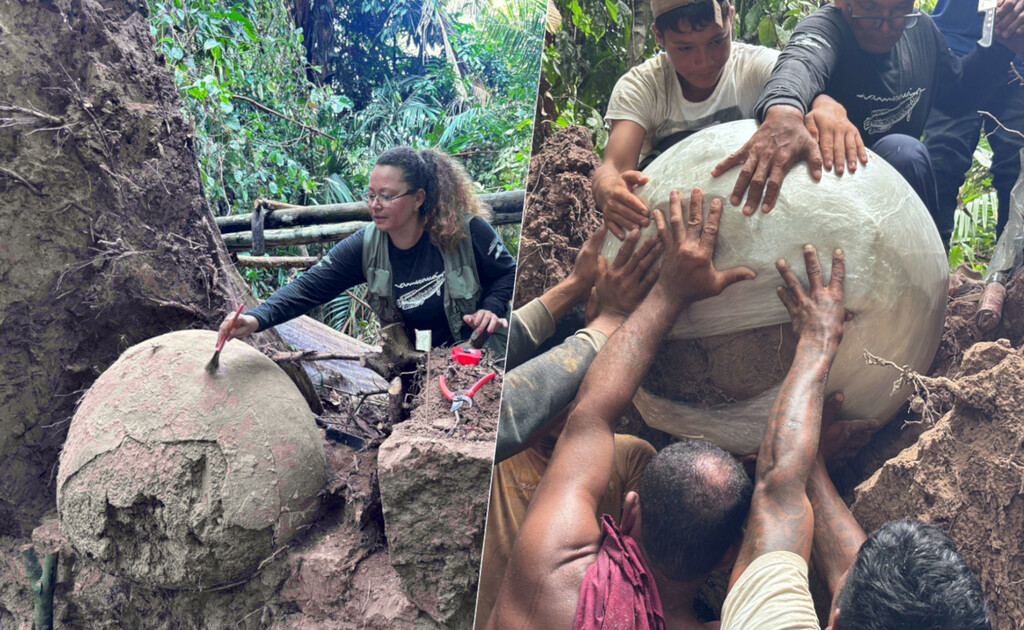 Hemos encontrado unas extrañas esferas prehistóricas en medio del Amazonas. En su interior, huesos humanos y animales