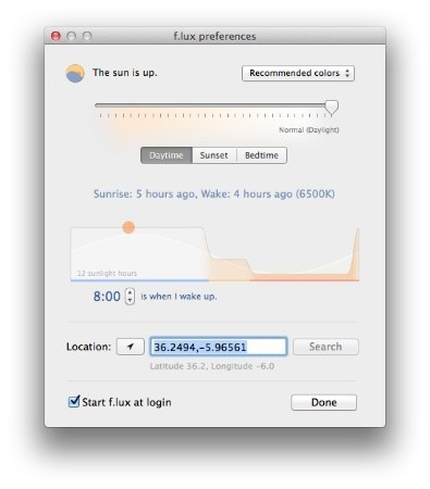f.lux mejora y ahora adapta la temperatura de color de tu Mac según tu propio horario