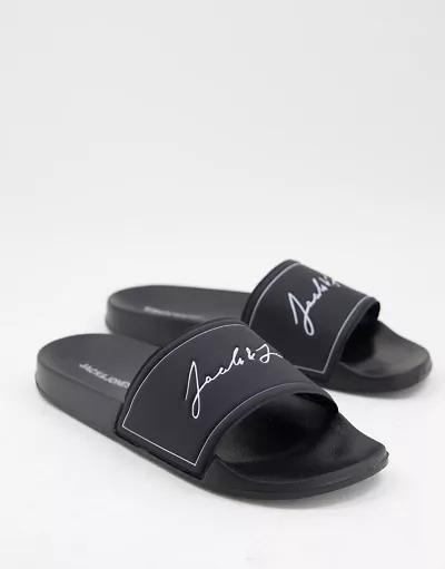Sandalias negro carbón para piscina de Jack & Jones