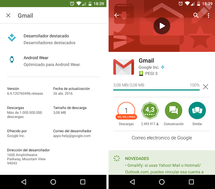 Google Play Store ahora te informa del tamaño de descarga de las ...