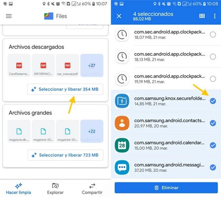 Google Files Liberar espacio