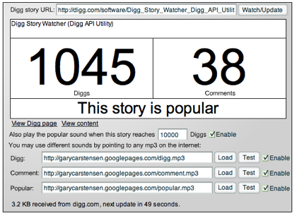 diggwatcher, monitoriza tus entradas enviadas a Digg