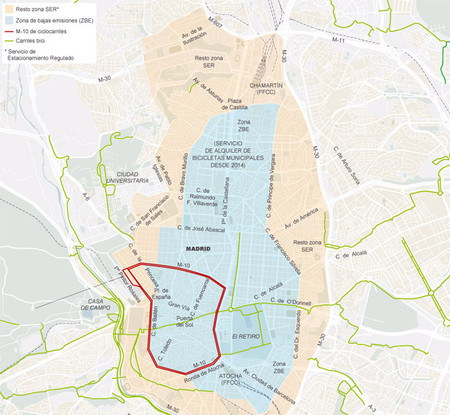 Plano de Zonas de aparcamiento en Madrid