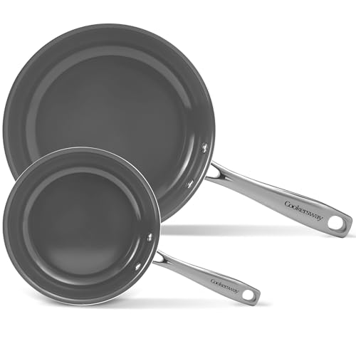 Cookersway Sartenes Antiadherentes 20/26cm Induccion - Sarten Ceramica Sin Toxicos,-Sin Ptfe, Sin Pfas, Sin Pfoa