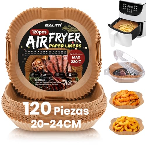 120 Piezas Papel Cuadrado Para Freidora de Aire 5-7L